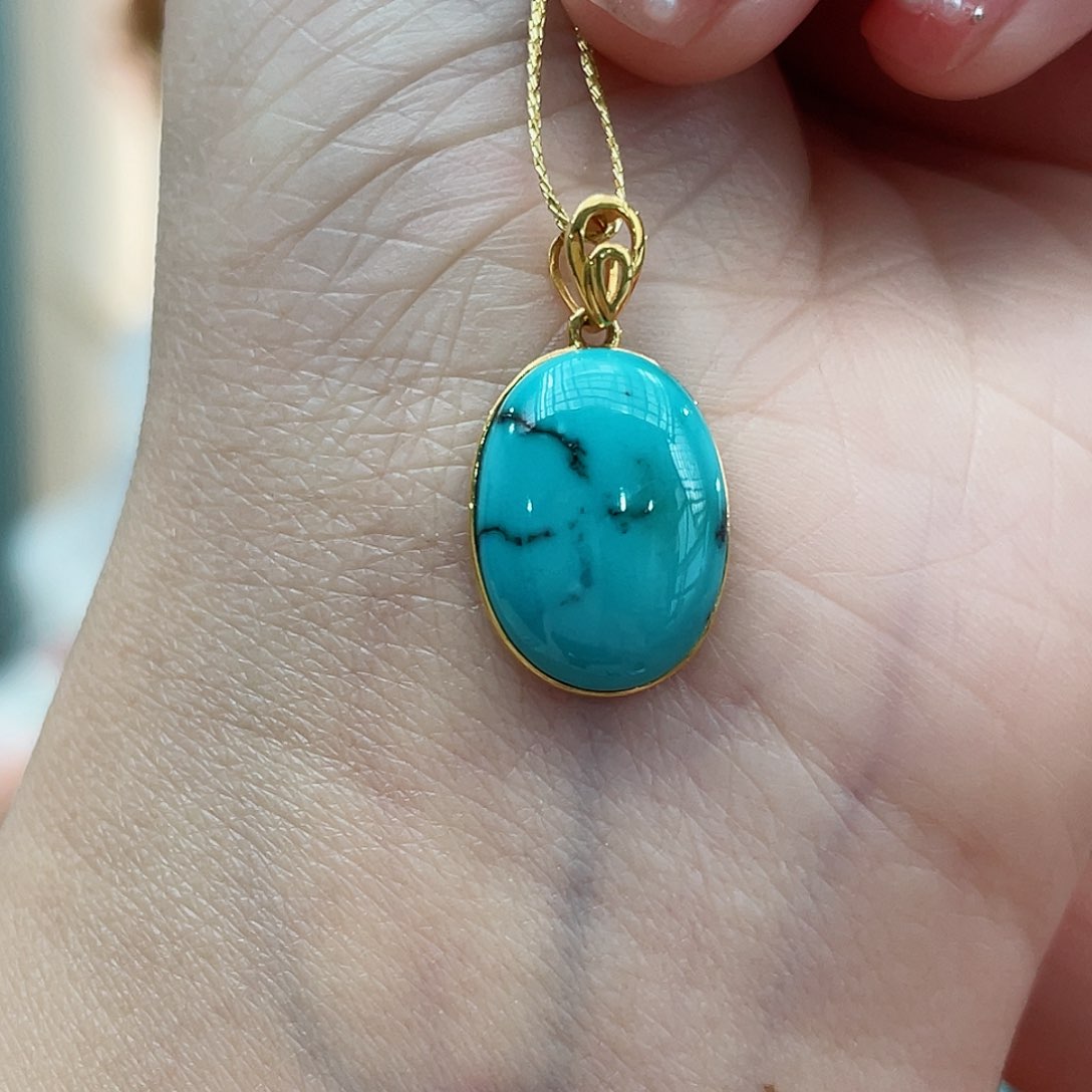 绿松石戒指18K金镶嵌