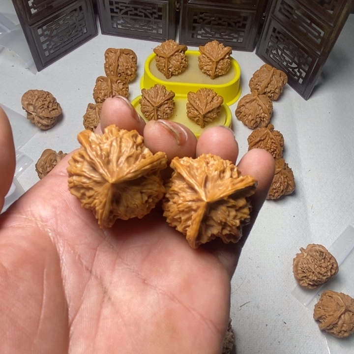 文玩核桃把件盘山三棱微修打底