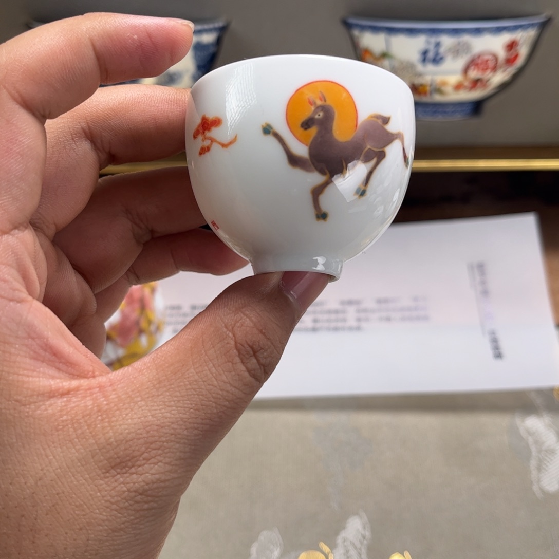 釉下彩手工单杯纯手工……..