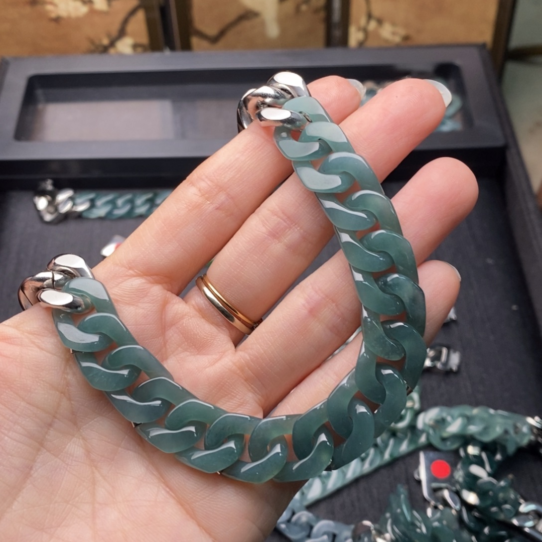 废***物翡翠未镶嵌手链手链10005