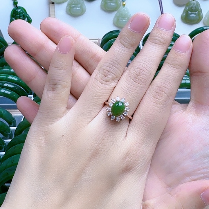 和田玉（碧玉）戒指未镶嵌