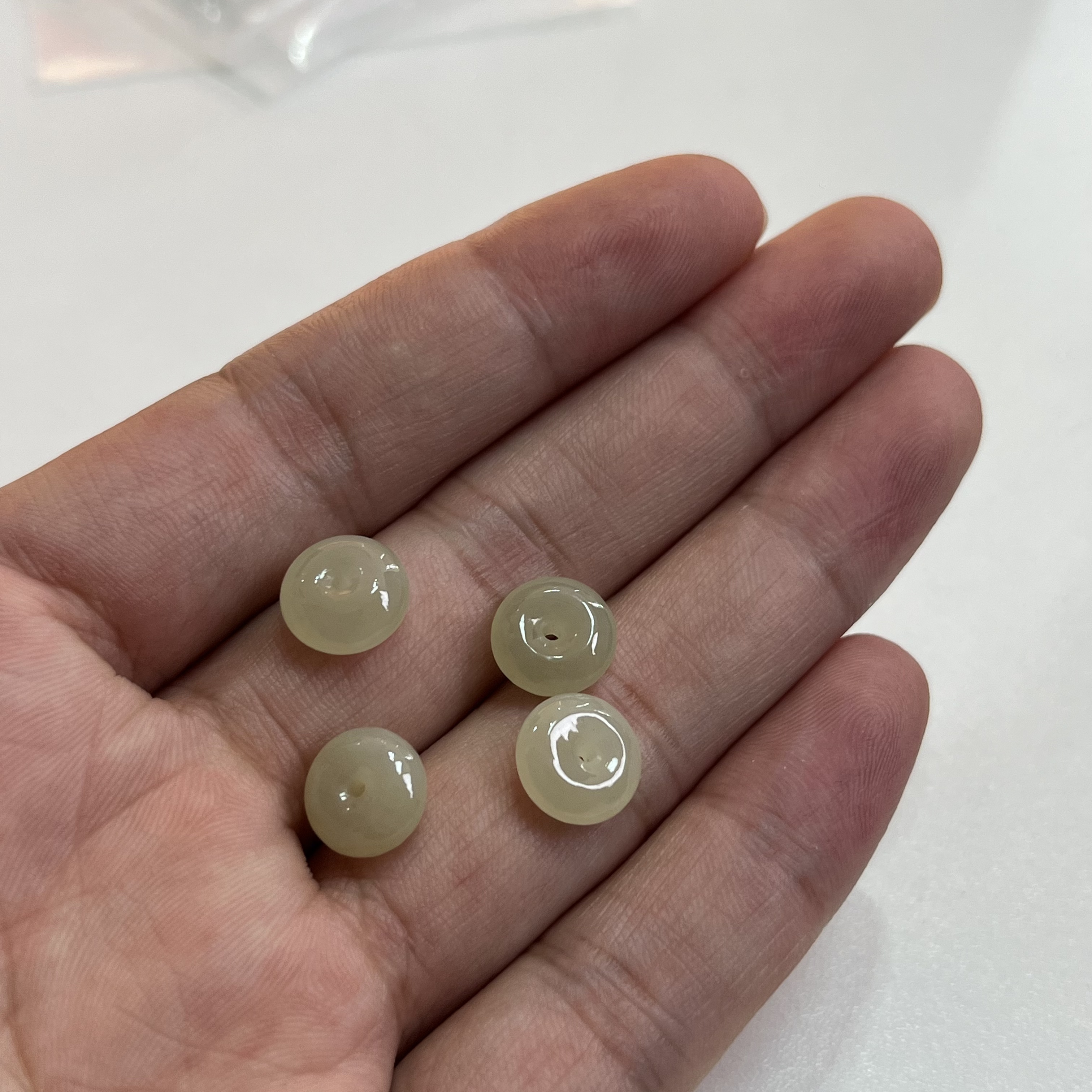 和田玉平安扣吊坠约10mm多样性发发一