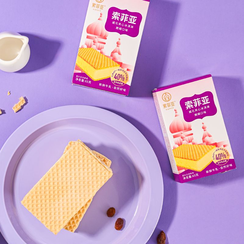 24年索菲亚冰淇淋朗姆威化夹心奶油雪糕冷饮网红东北冰糕整箱批