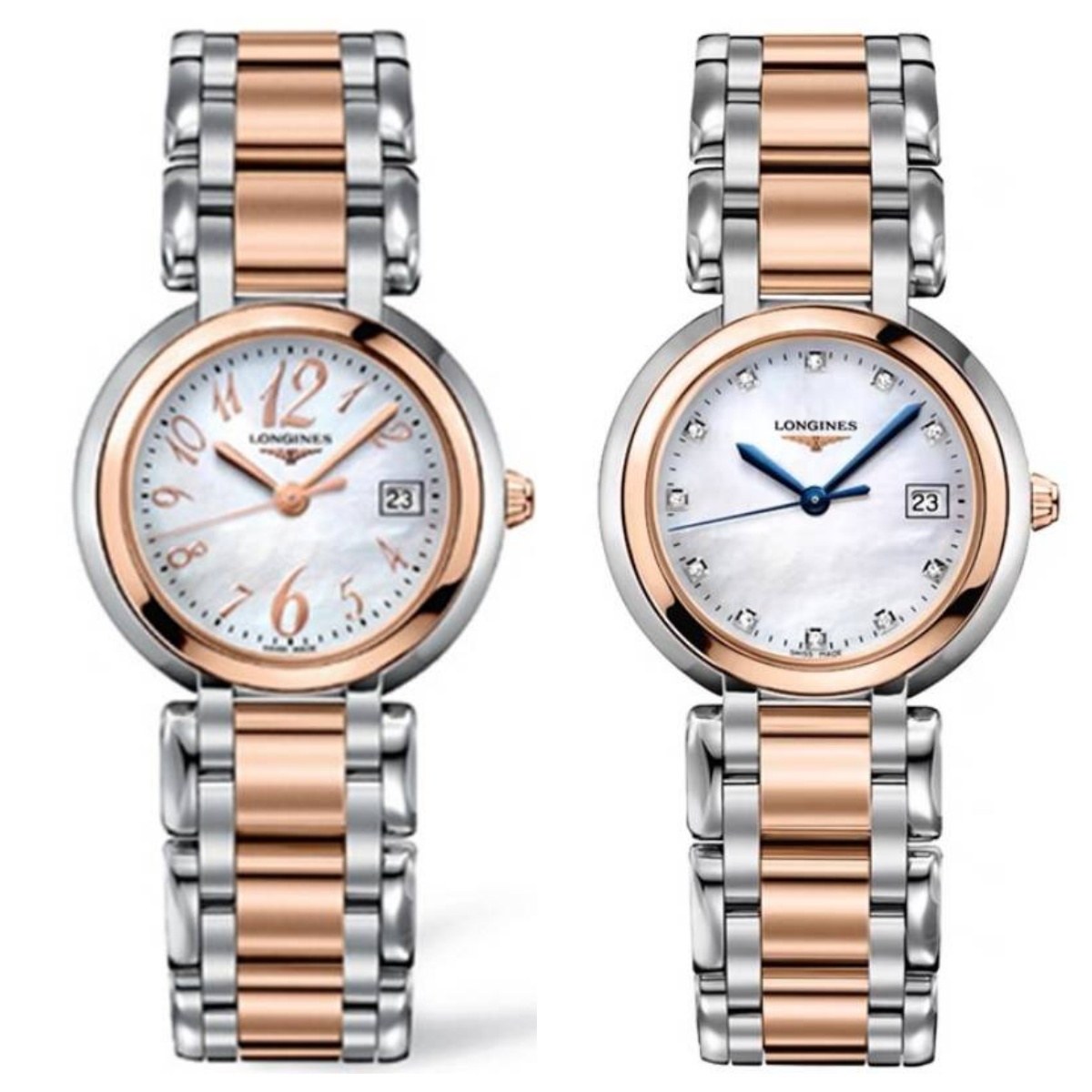 99新 Longines/浪琴 心月112/石英/玫瑰金贝母/表径30mm/女士腕表