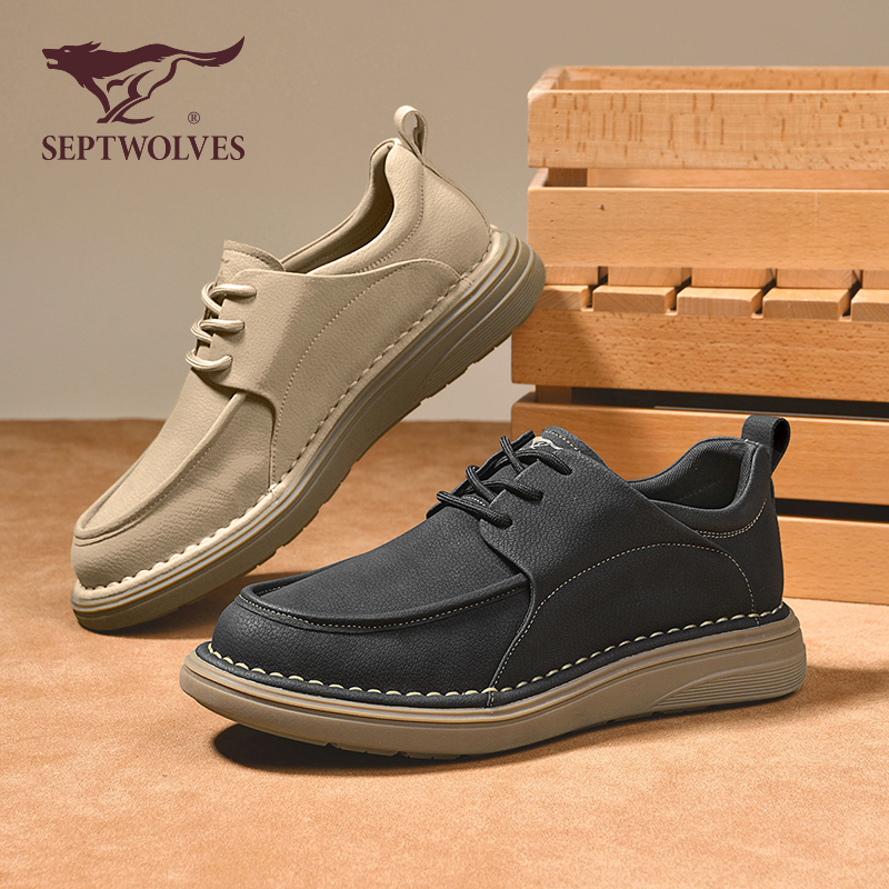 七匹狼男鞋爆款2025新款冬季复古男士软底上班通勤软底休闲皮鞋
