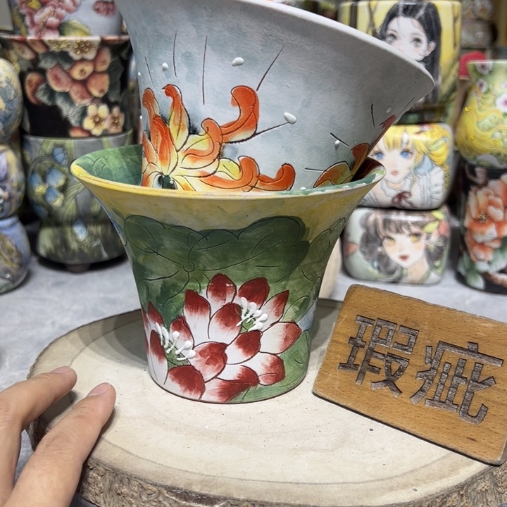 景德镇红陶精品手绘陶瓷