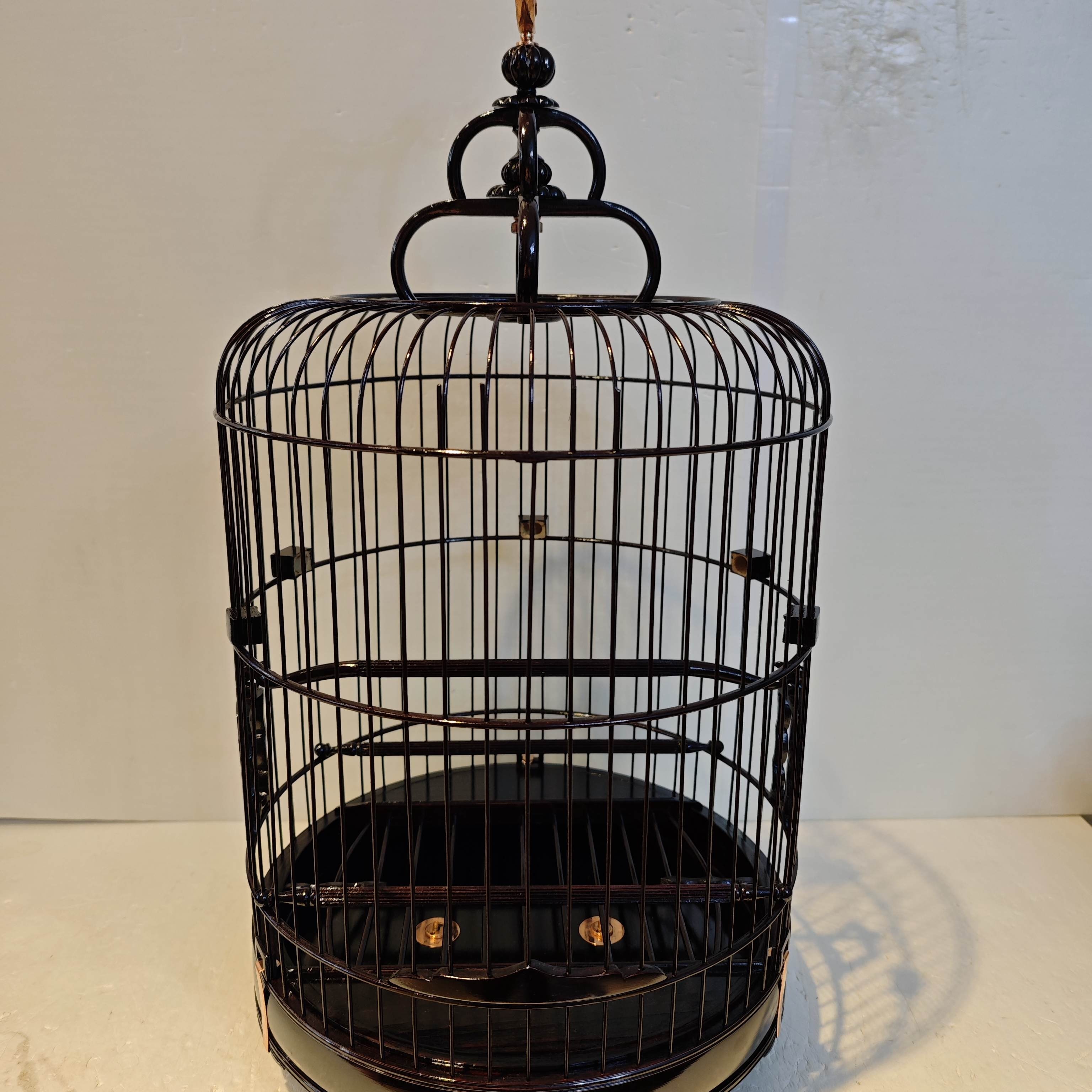半高装杂雀笼皇冠滴水脚老竹生漆杂雀笼子