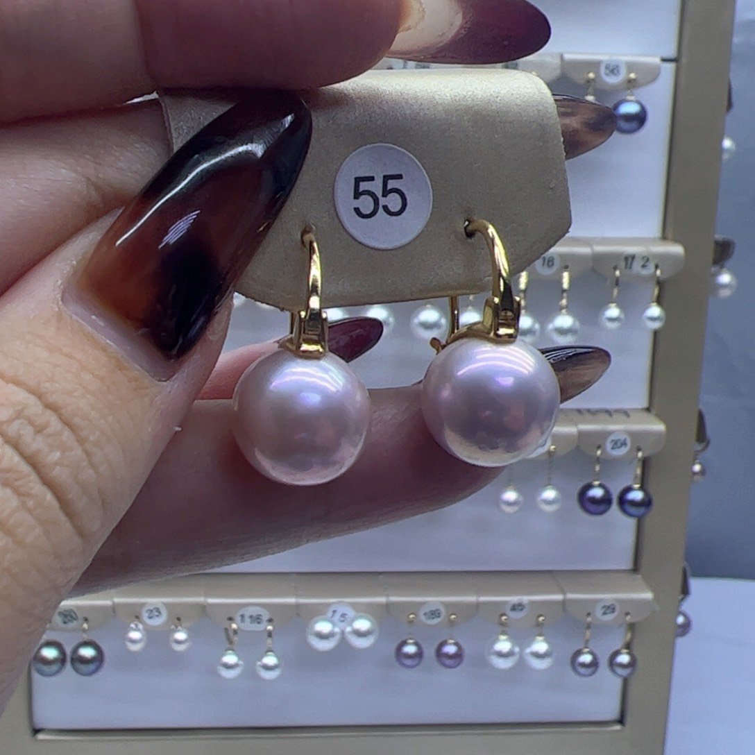 淡水珍珠耳饰银S925镶嵌