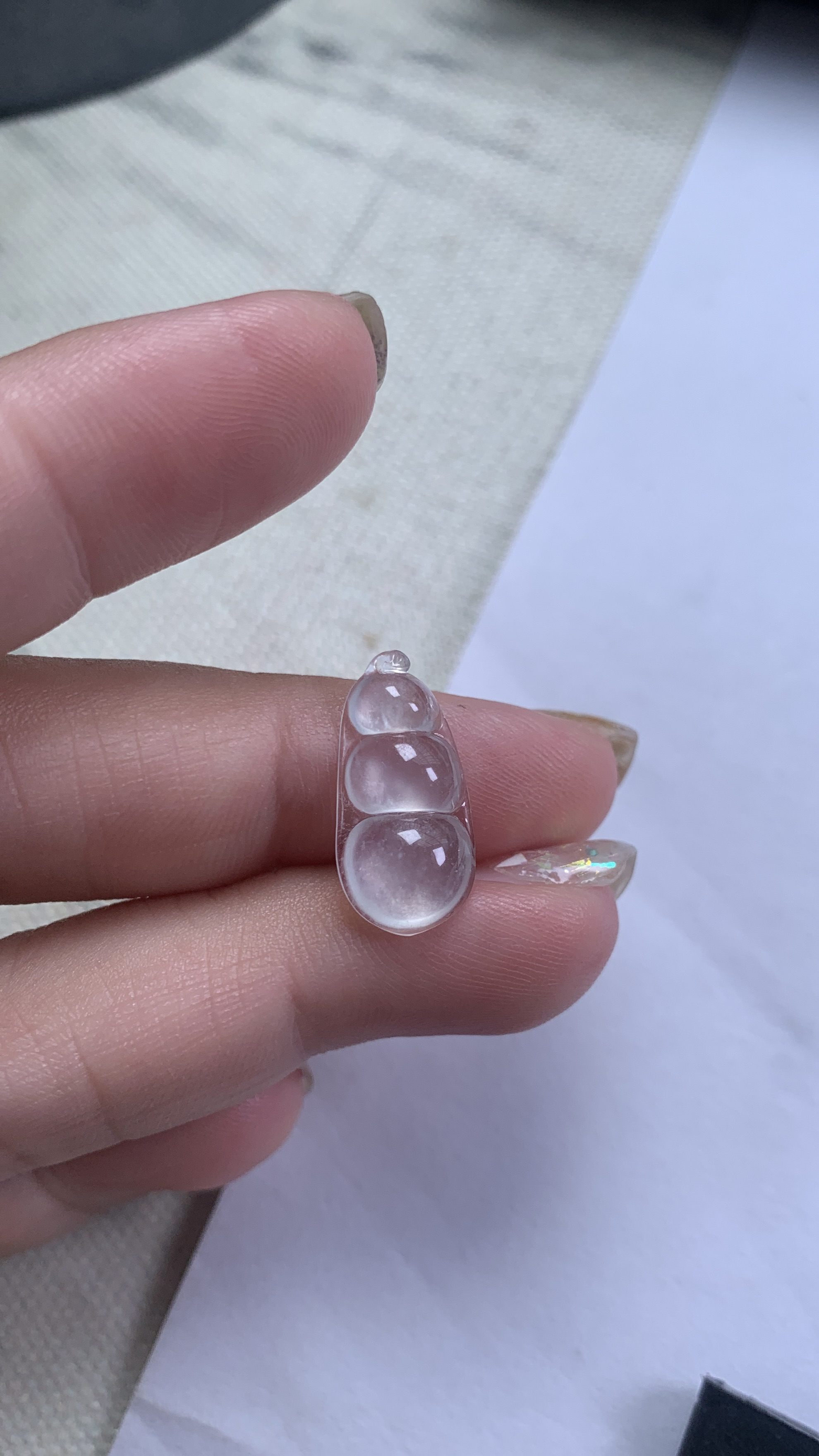 缅料翡翠高冰豆子17.6-8.6-3.6