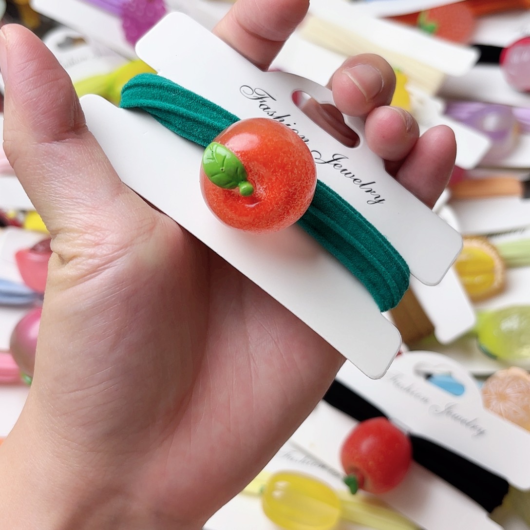 布艺非金属夜光苹果发绳