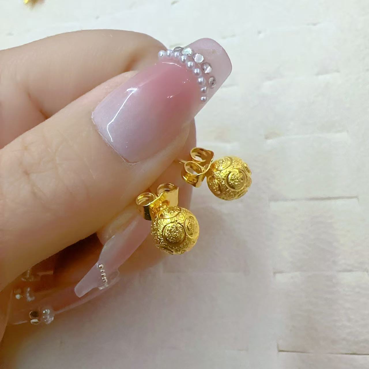 合金耳饰 212绣球耳钉