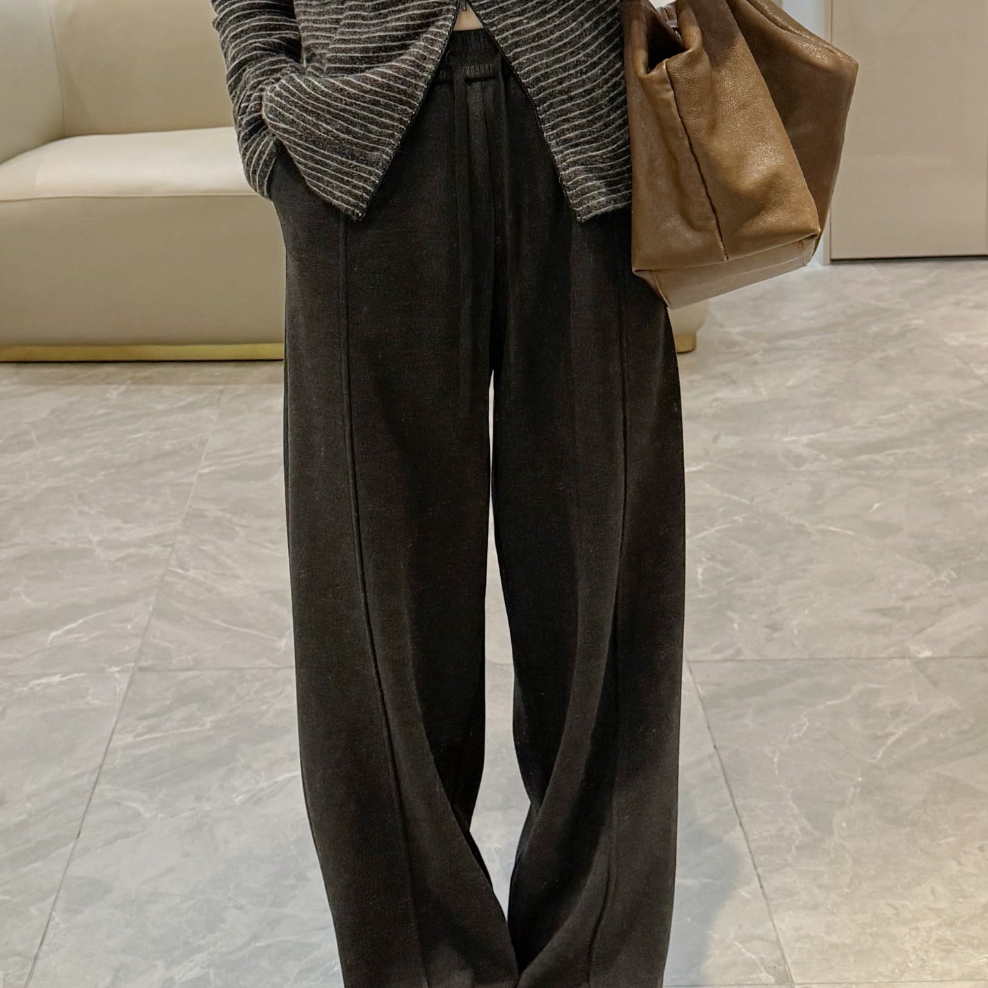 慵懒风气质休闲加绒秋冬裤子9739