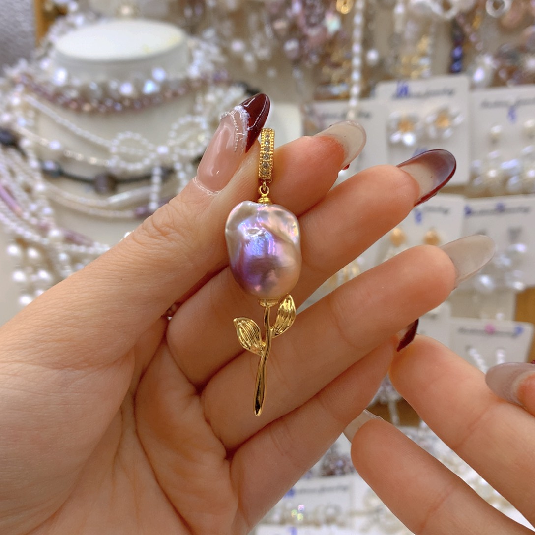 淡水珍珠耳饰合金