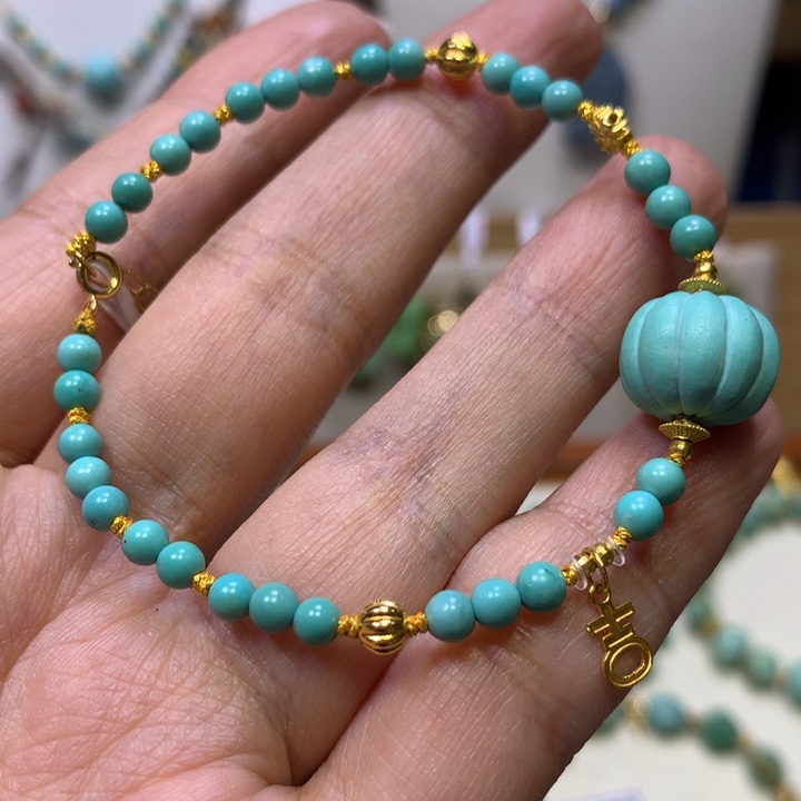 绿松石18K金镶嵌手链