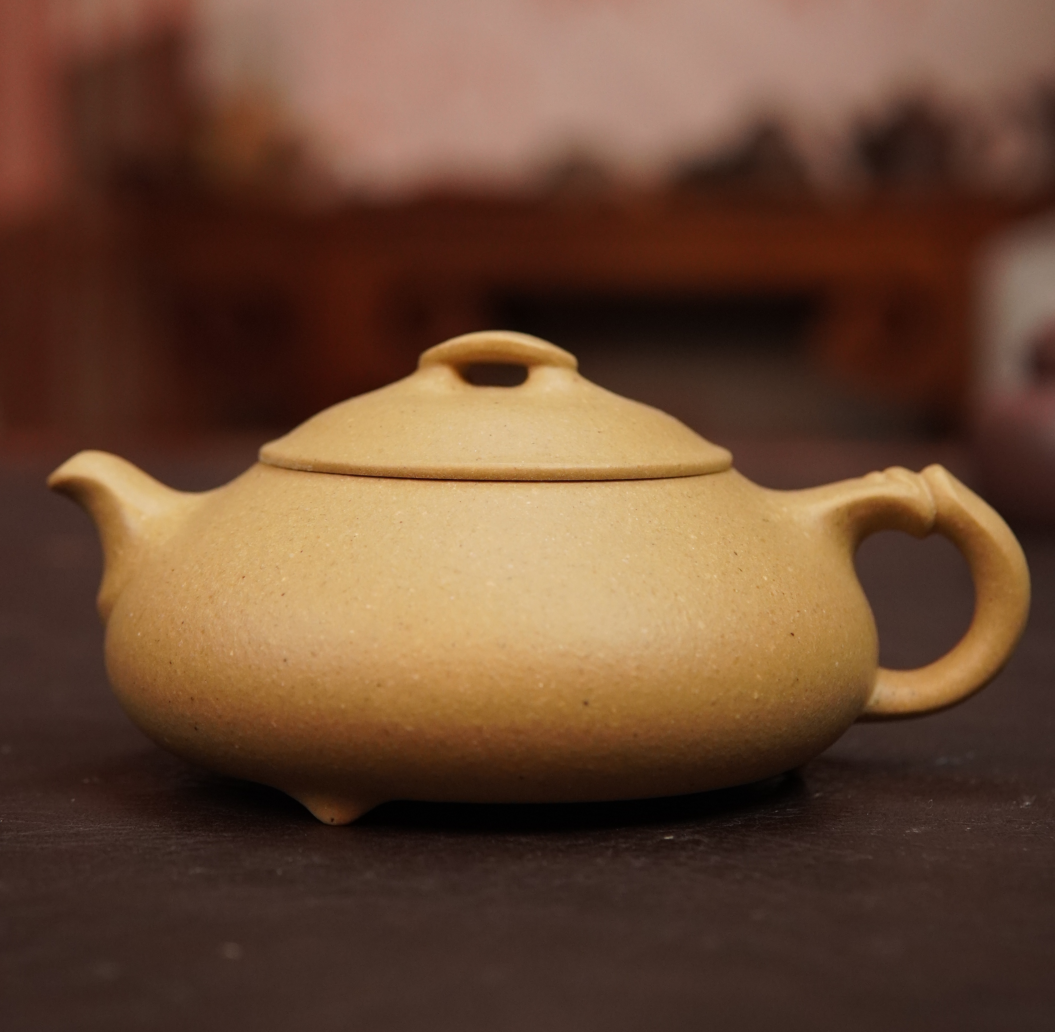 宜兴黄龙山蠡墅大水潭梨皮绿泥简瓢精工手工壶140cc紫砂壶茶壶