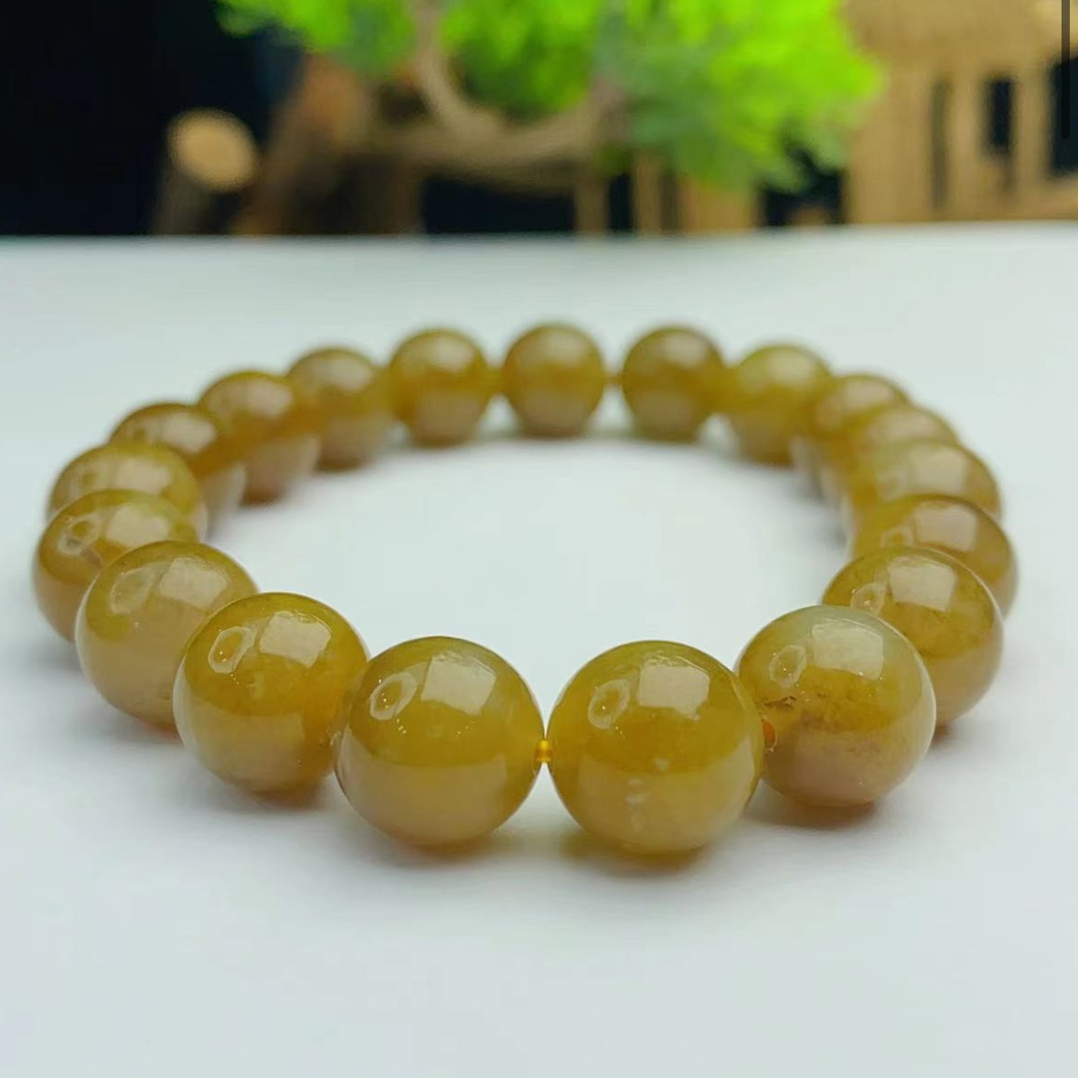 且末冰红糖10mm圆珠手串