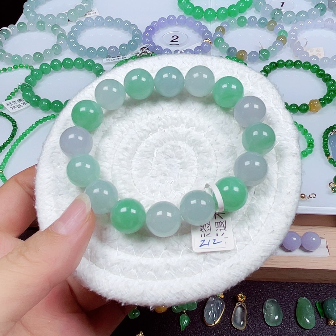 翡翠未镶嵌手链天然缅甸翡翠A货卡13