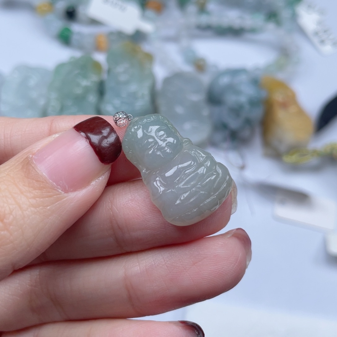 翡翠颈饰18K金镶嵌纯天然a货缅甸翡翠包邮