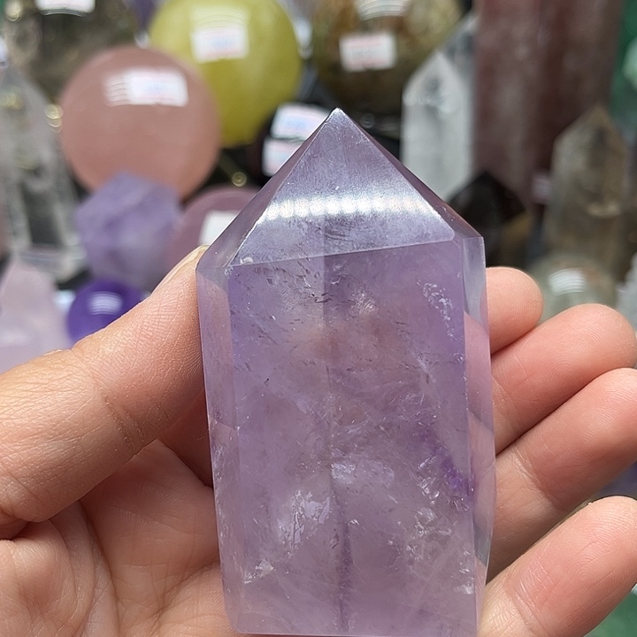 未镶嵌水晶珠宝半成品173克紫水晶柱