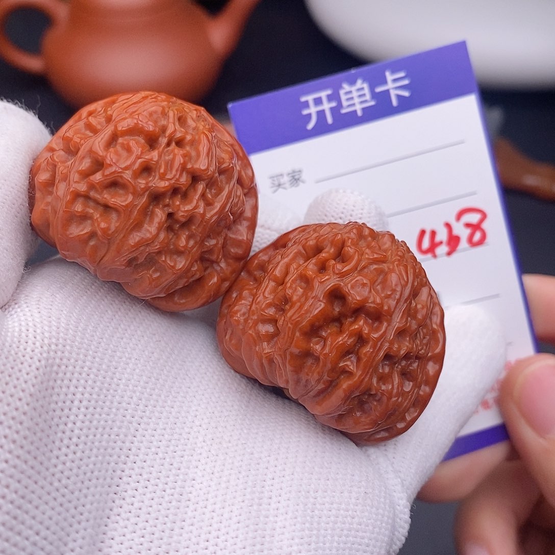 文玩核桃把件40球白438