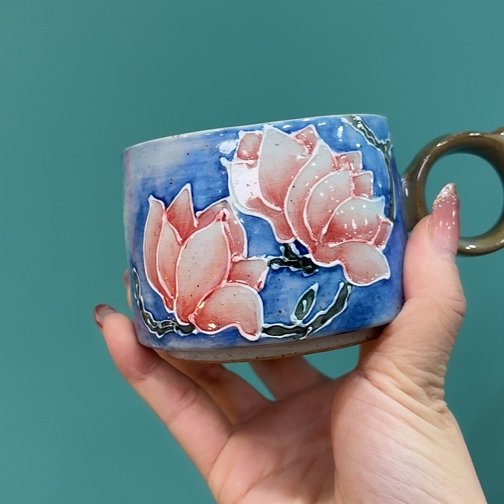 杯景德镇釉下五彩手绘陶瓷