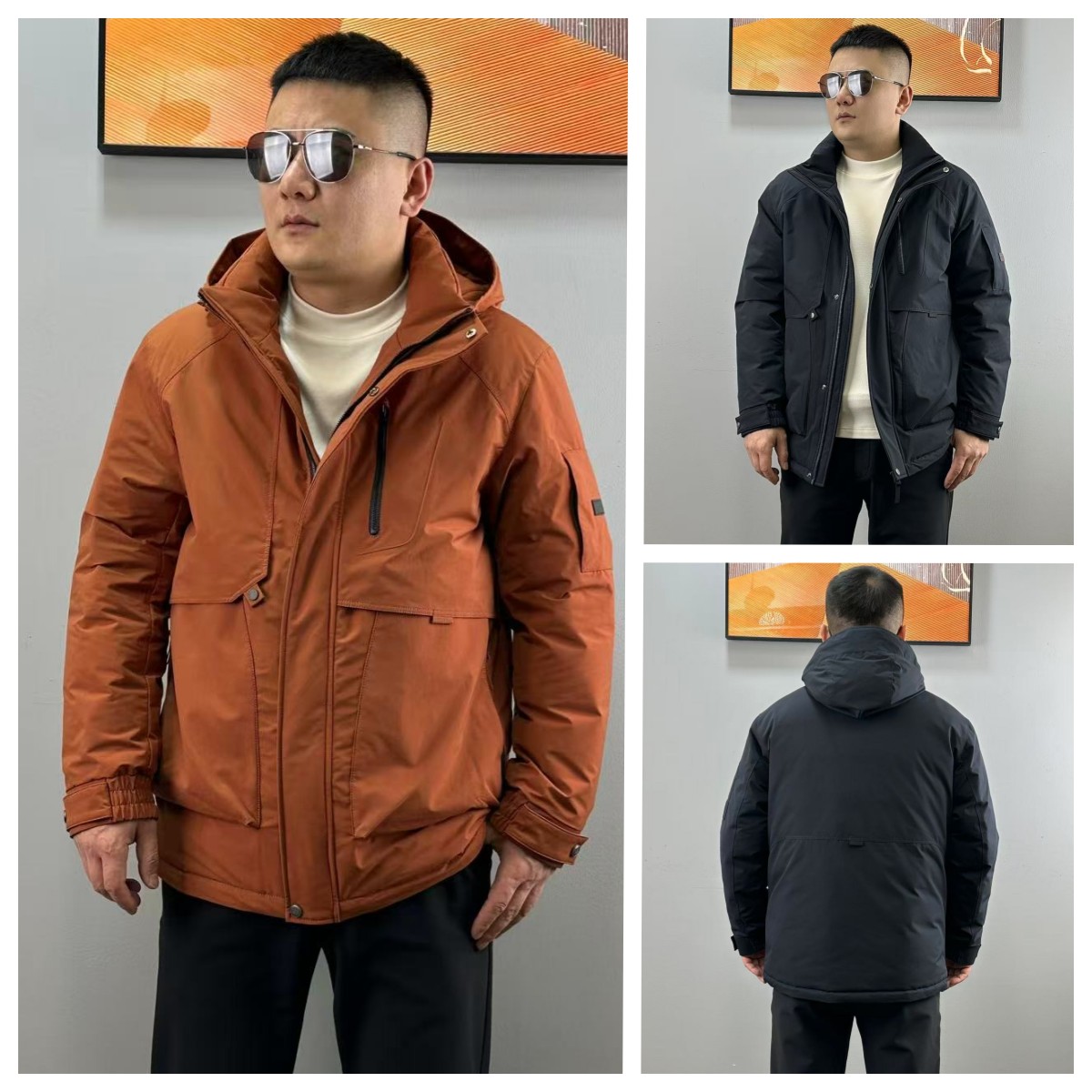 杰克朗博【户外出行】连帽可脱户外休闲时尚冲锋男士羽绒服8760