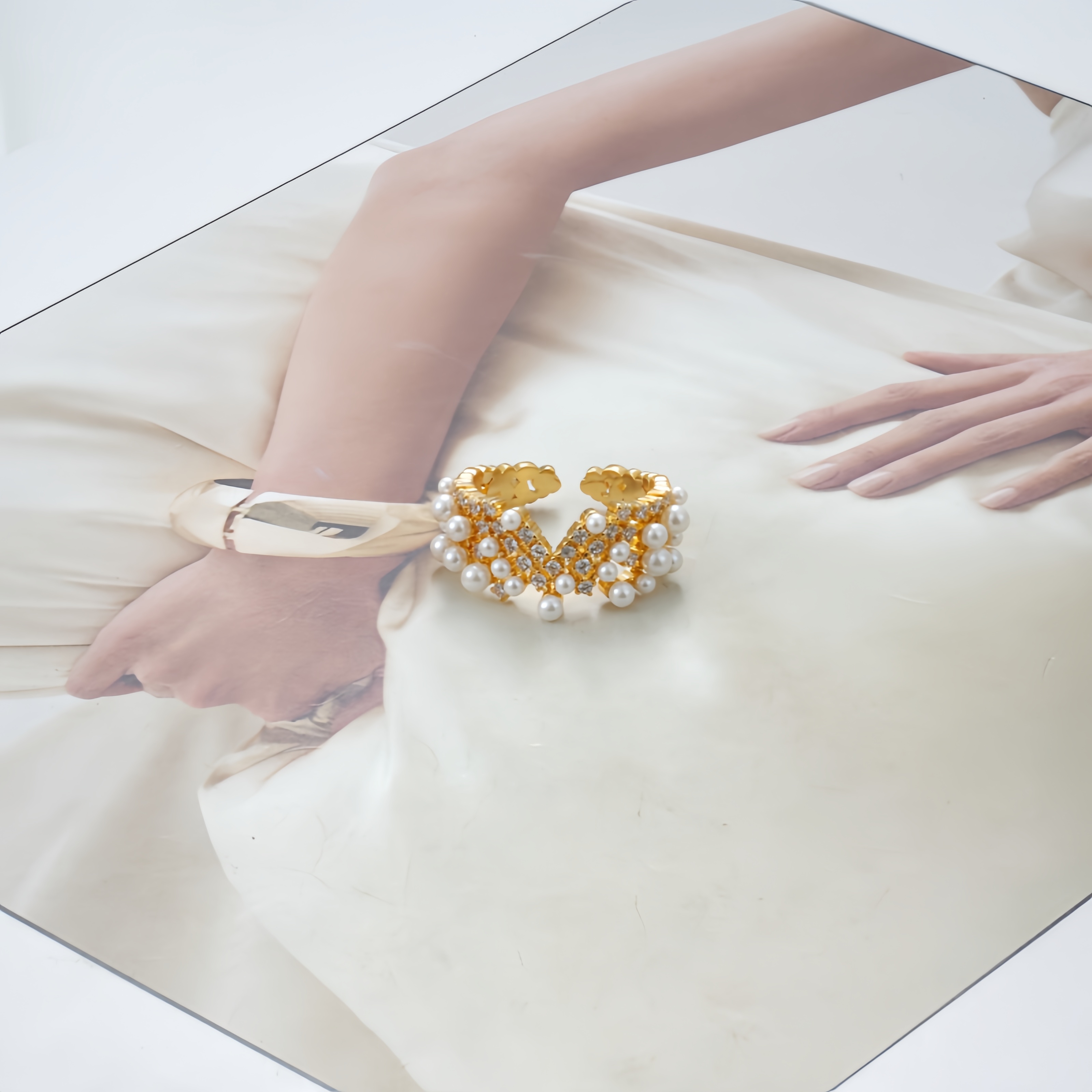 铜合金仿珍珠戒指 戒指9224