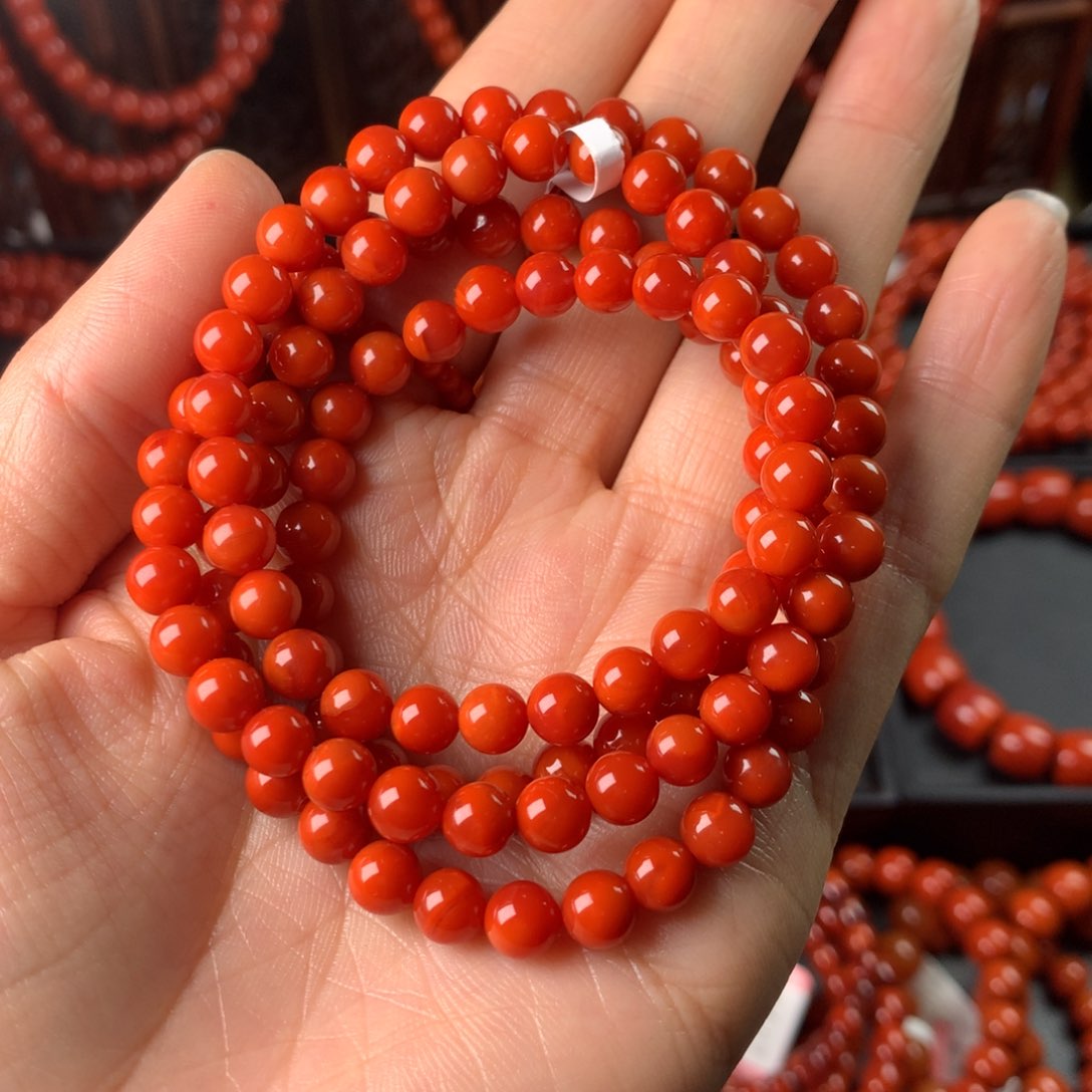 南红玛瑙手链未镶嵌6m佛珠糖