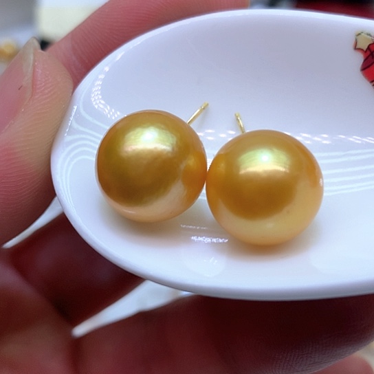 淡水珍珠耳饰银S925镶嵌