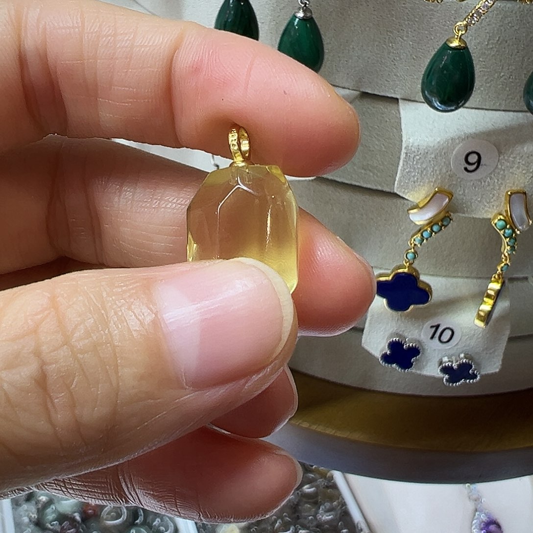 爱***虾水晶颈饰银S925镶嵌一对