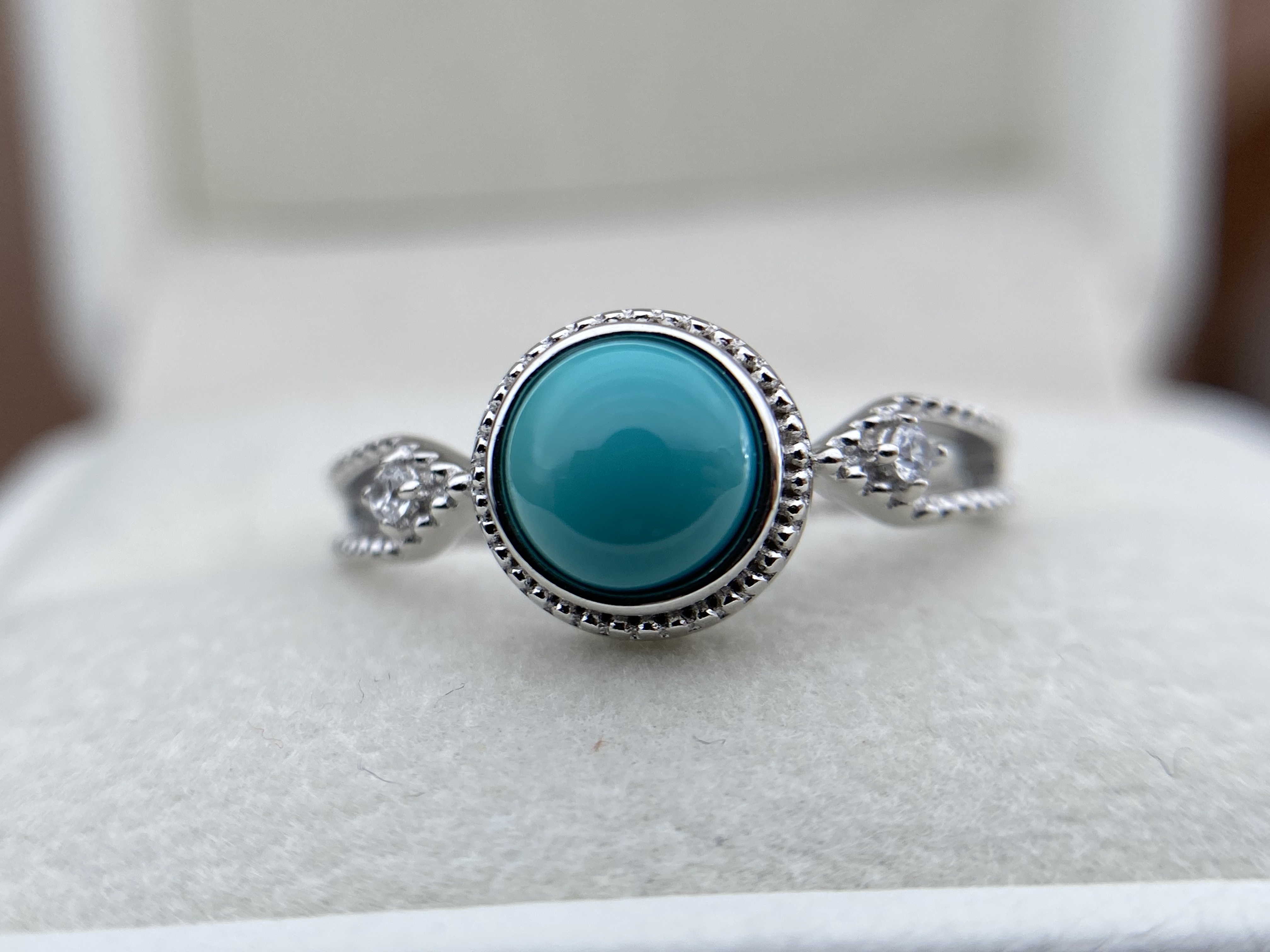 原矿纯天然绿松石戒指时尚百搭