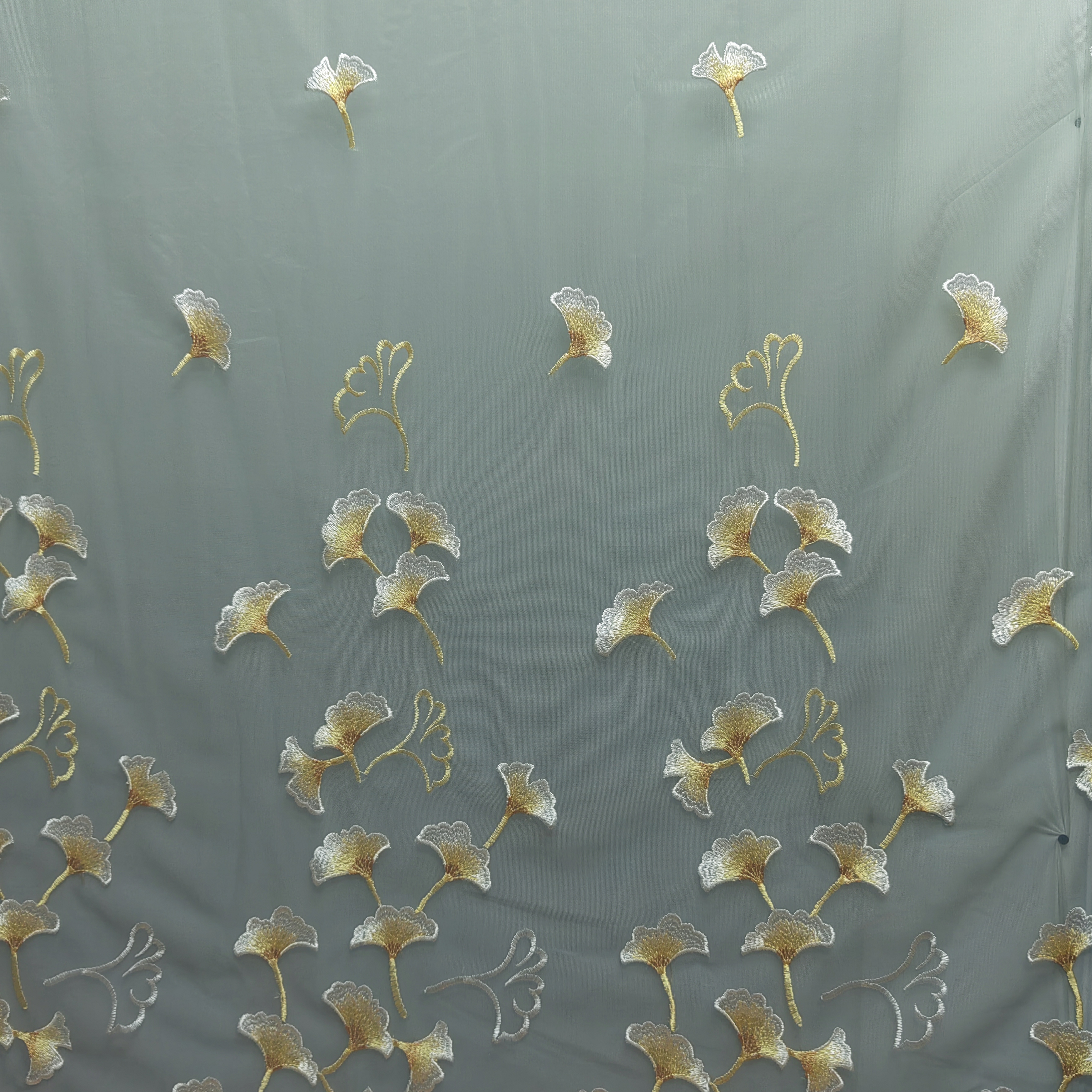 00346 成品刺绣挂钩款阳台透气落地纱帘宽6米高2.7米免费对开