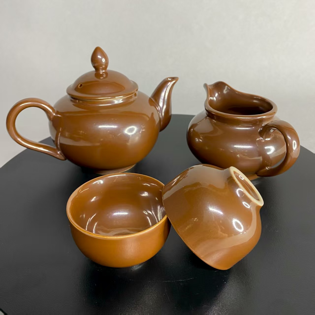 紫金釉茶具功夫茶礼盒套组健康原矿高温瓷礼品送礼自用茶室复古