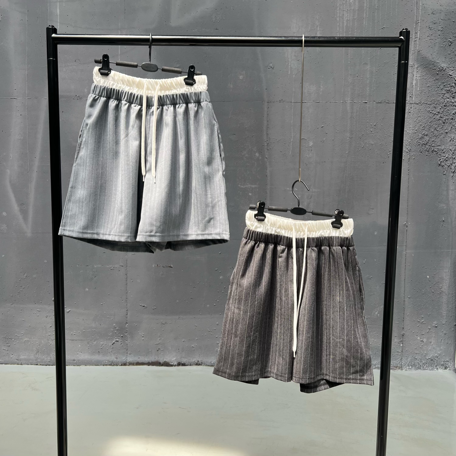 假两件暗纹西装短裤