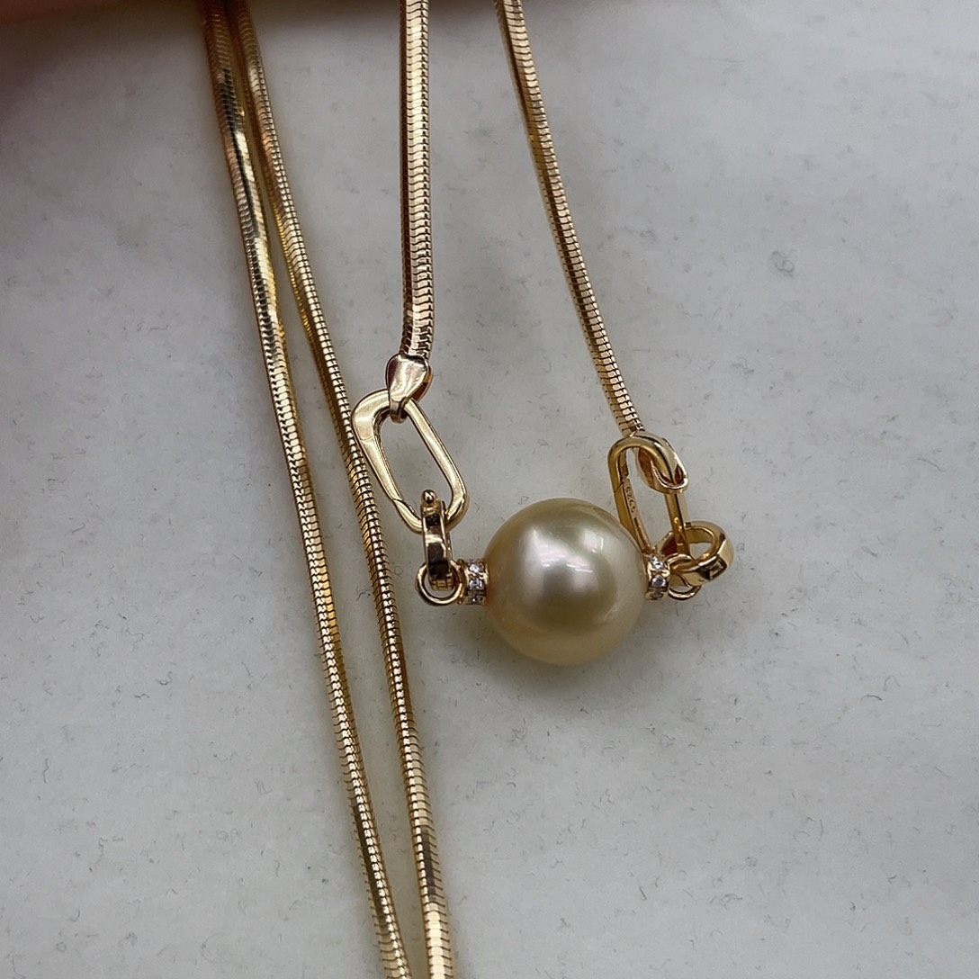 银S925镶嵌颈饰海水珍珠