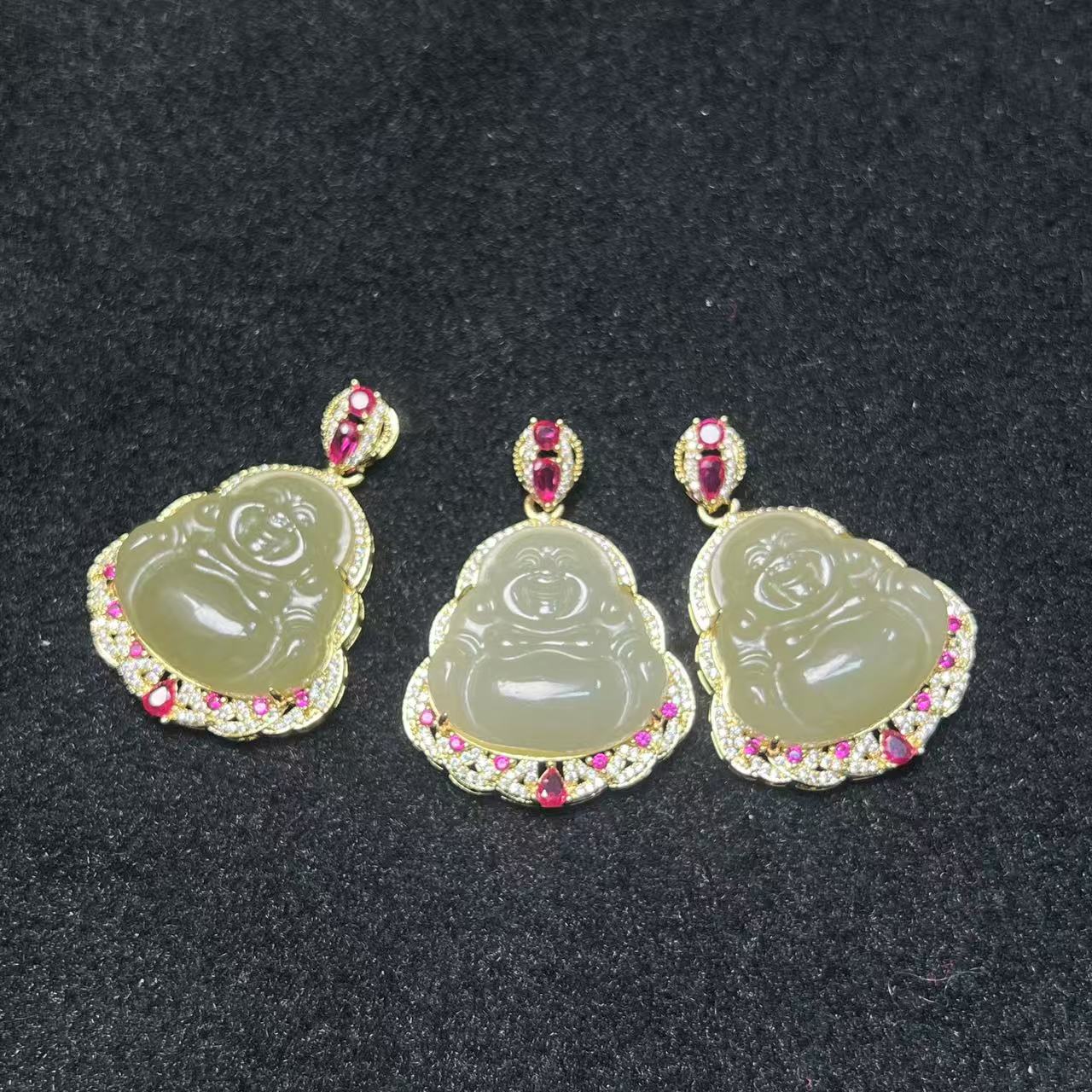 HT4604【任会长珠宝】和田玉佛公吊坠-配麻花链/绳-多样性只发一件