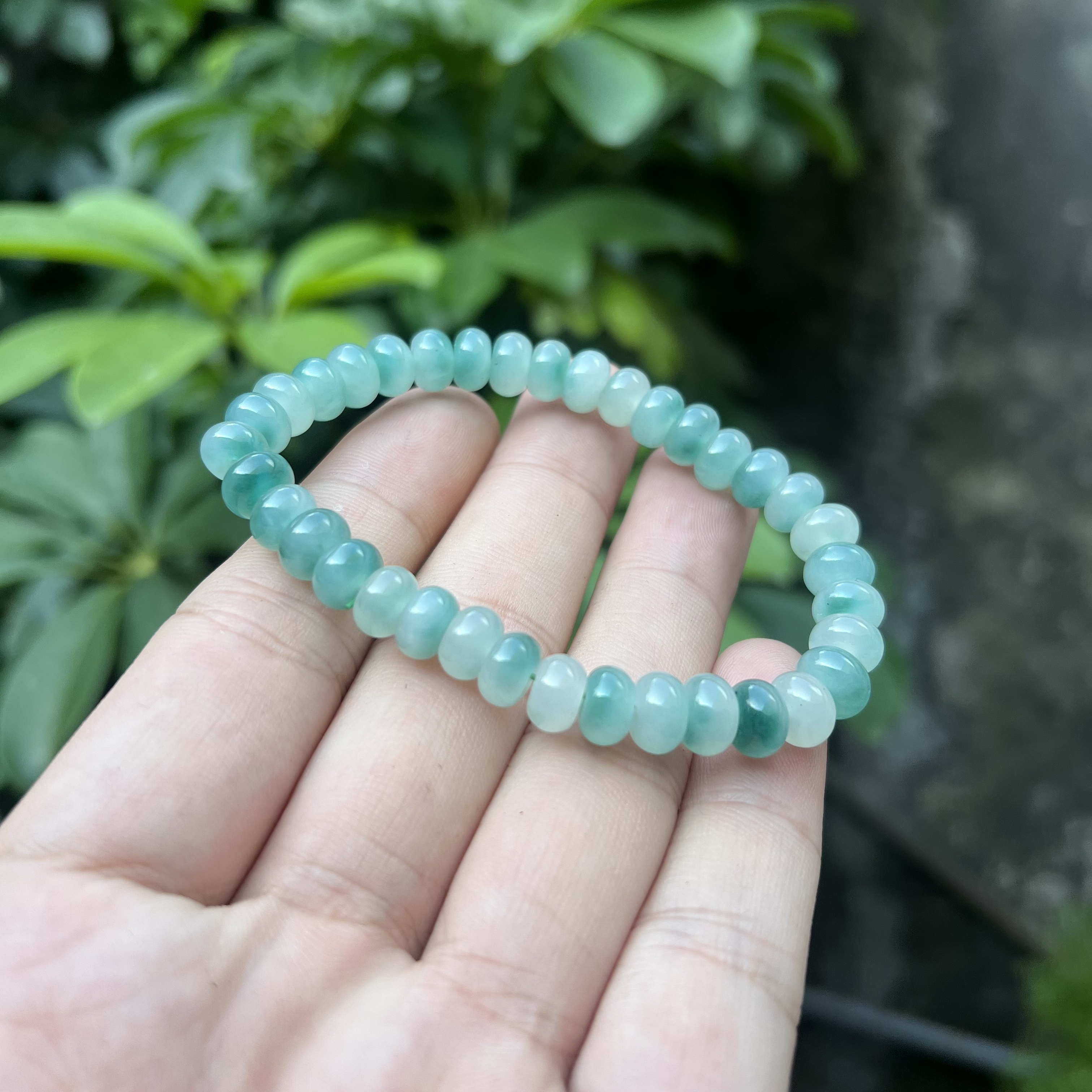 a859精品蓝飘花算盘珠8mm手串项链