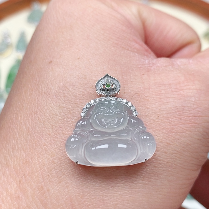 【闪购商品】翡翠吊坠(不含链)18K金镶嵌