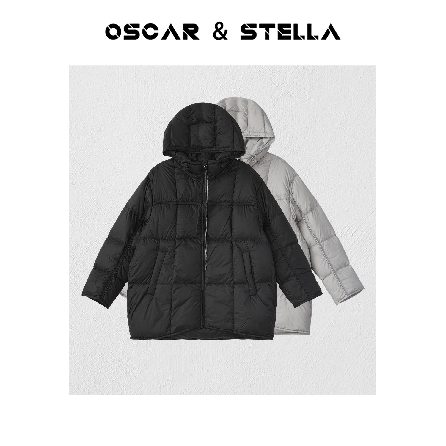 OSCAR&STELLA【雪国列车】连帽白鸭绒中长轻薄无胆羽绒服314-92800
