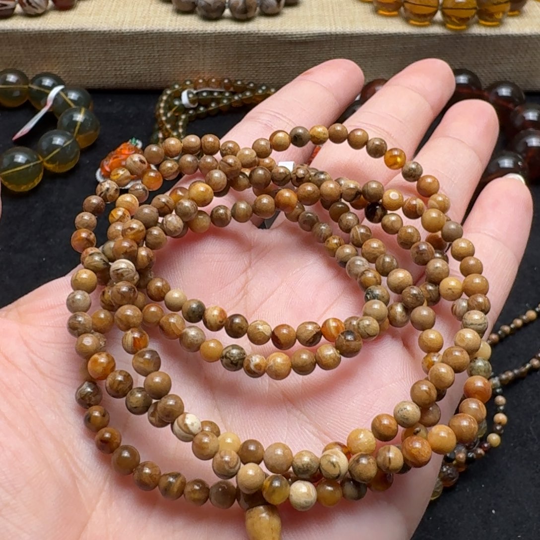 未镶嵌颈饰琥珀4.5mm油根蜡216