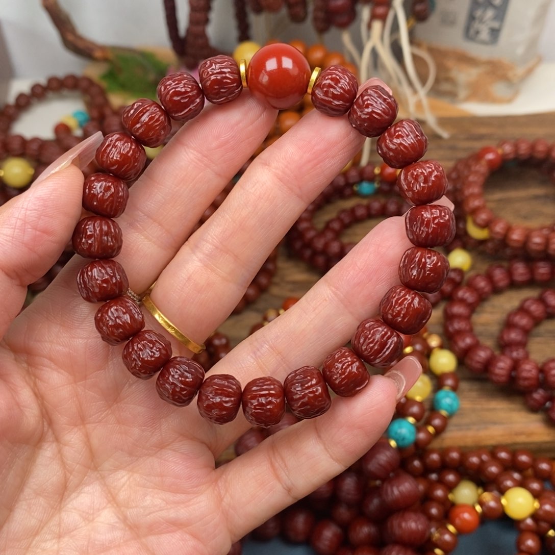 猴头核桃手串蛤蟆加红