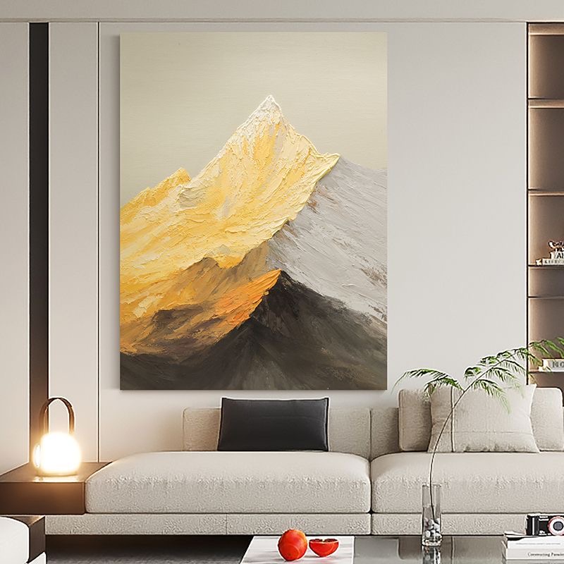 【日照金山】客厅玄关挂画2025高级感挂画厚肌理客厅沙发背景装饰画