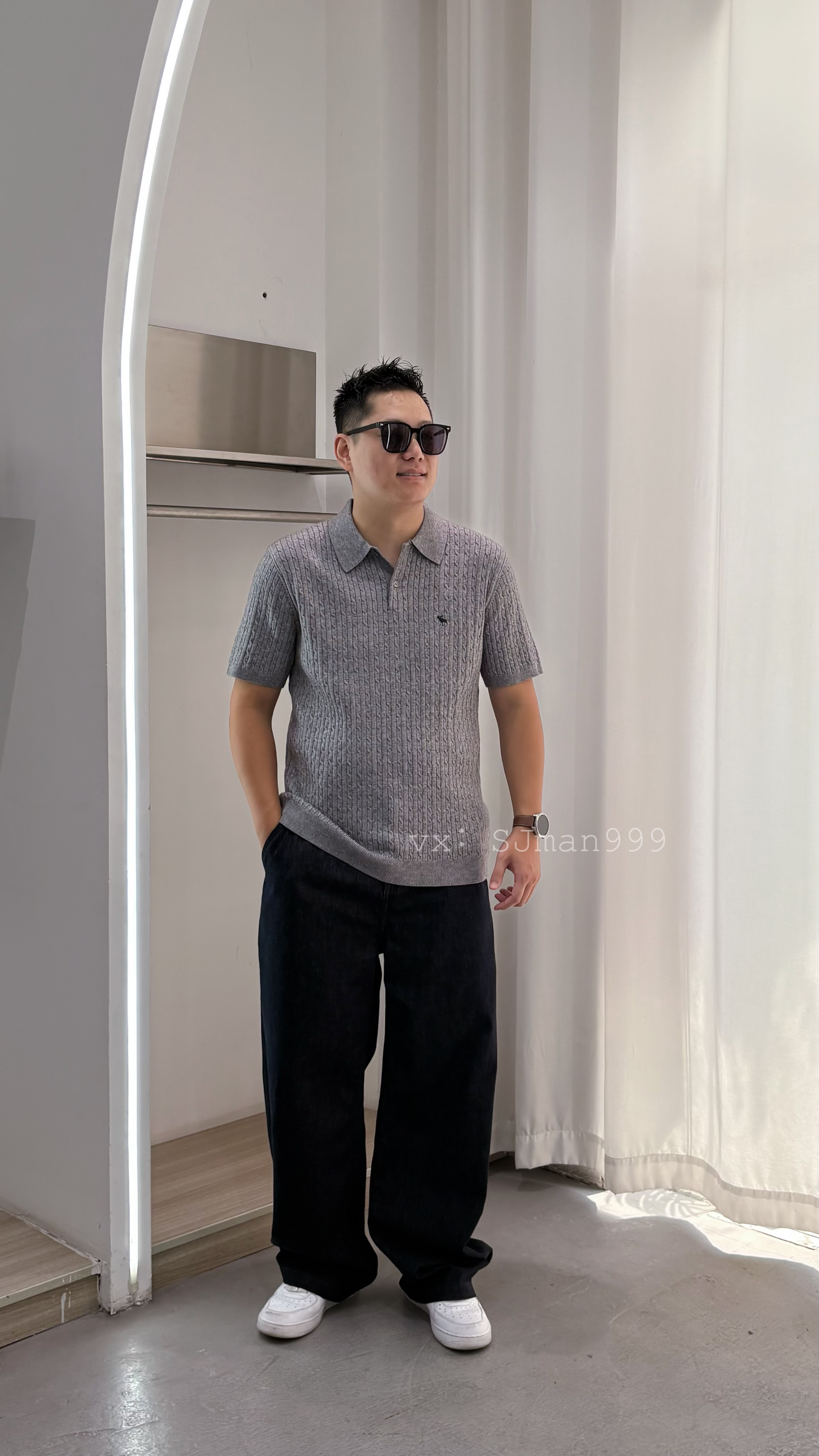 秋季莱赛尔羊毛百搭刺绣短袖纽扣休闲Polo衫免烫纯色