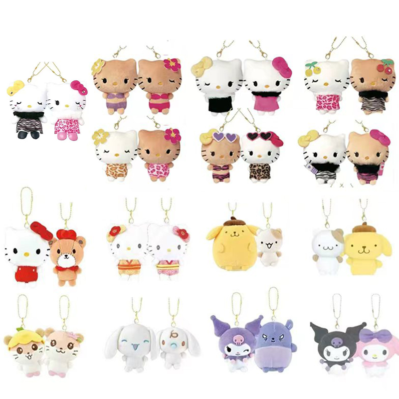 日本现货三丽鸥贴脸磁吸情侣娃娃一对 白皮 黑皮磁吸小伙伴