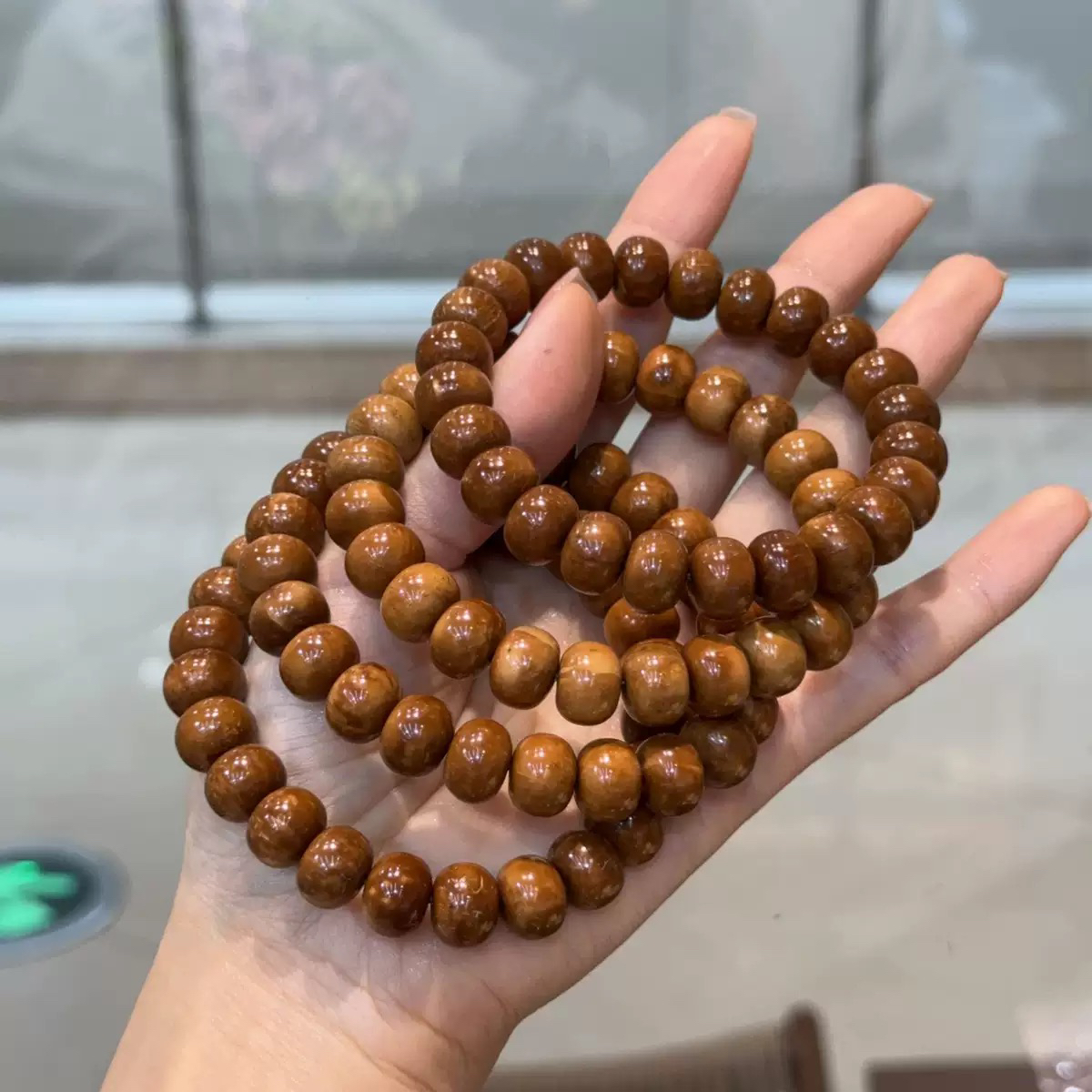 库克算盘珠精挑12mm素圈天然库克算盘珠手串文玩