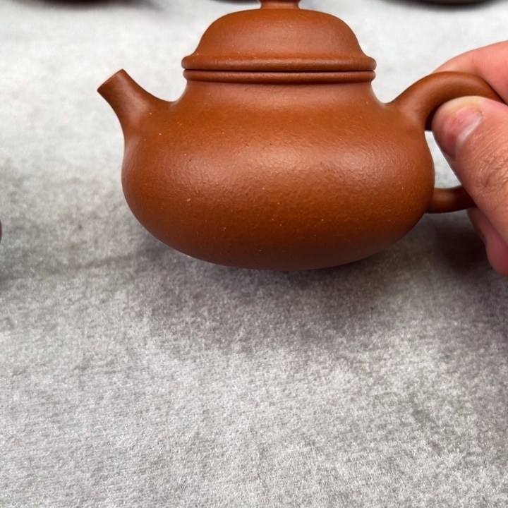 紫砂茶壶夹底红黄泥容天150cc