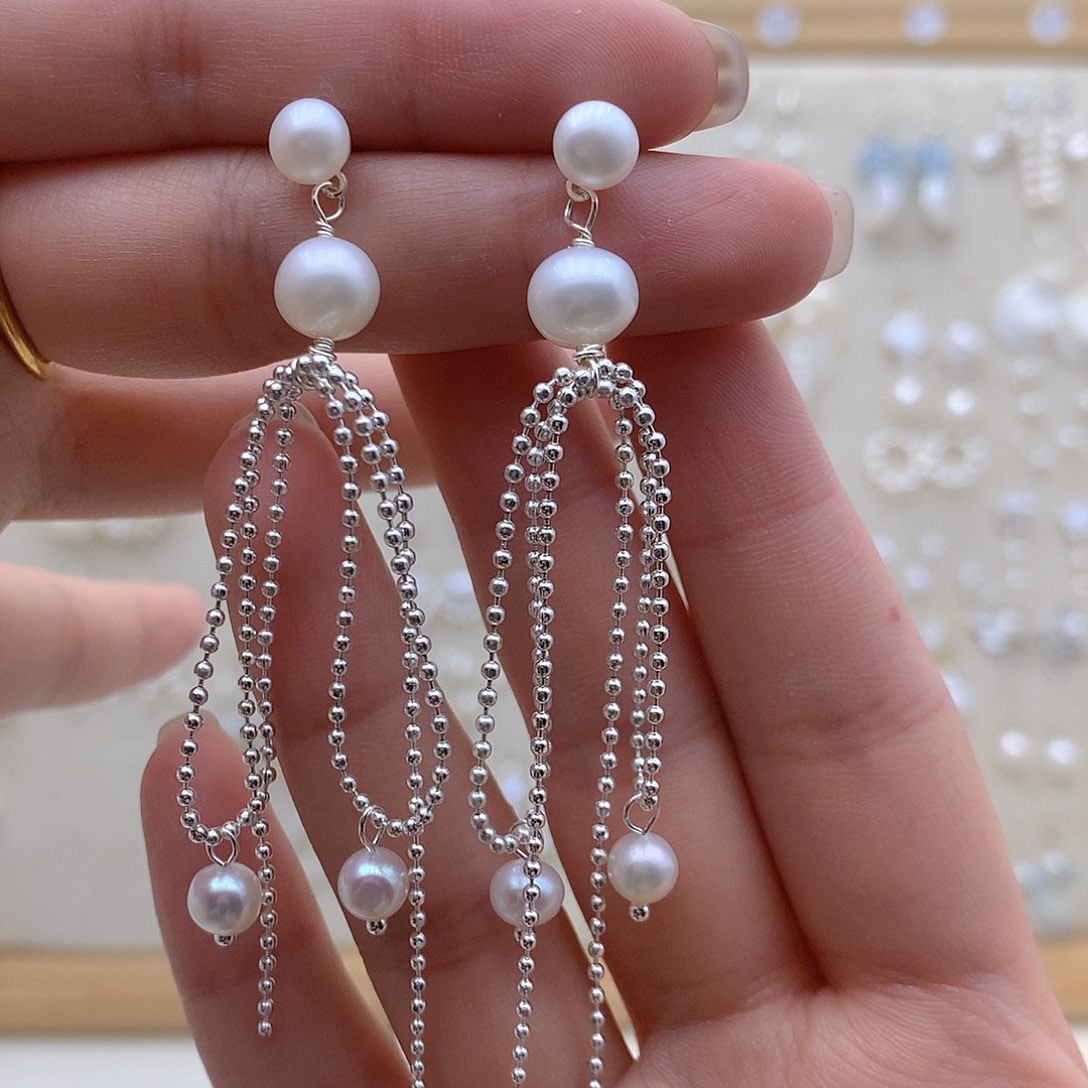 淡水珍珠银S925镶嵌颈饰