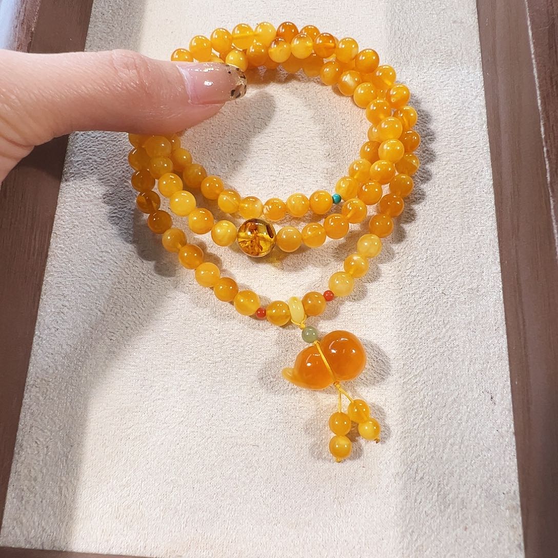 蜜蜡未镶嵌手链蜜蜡6.5mm