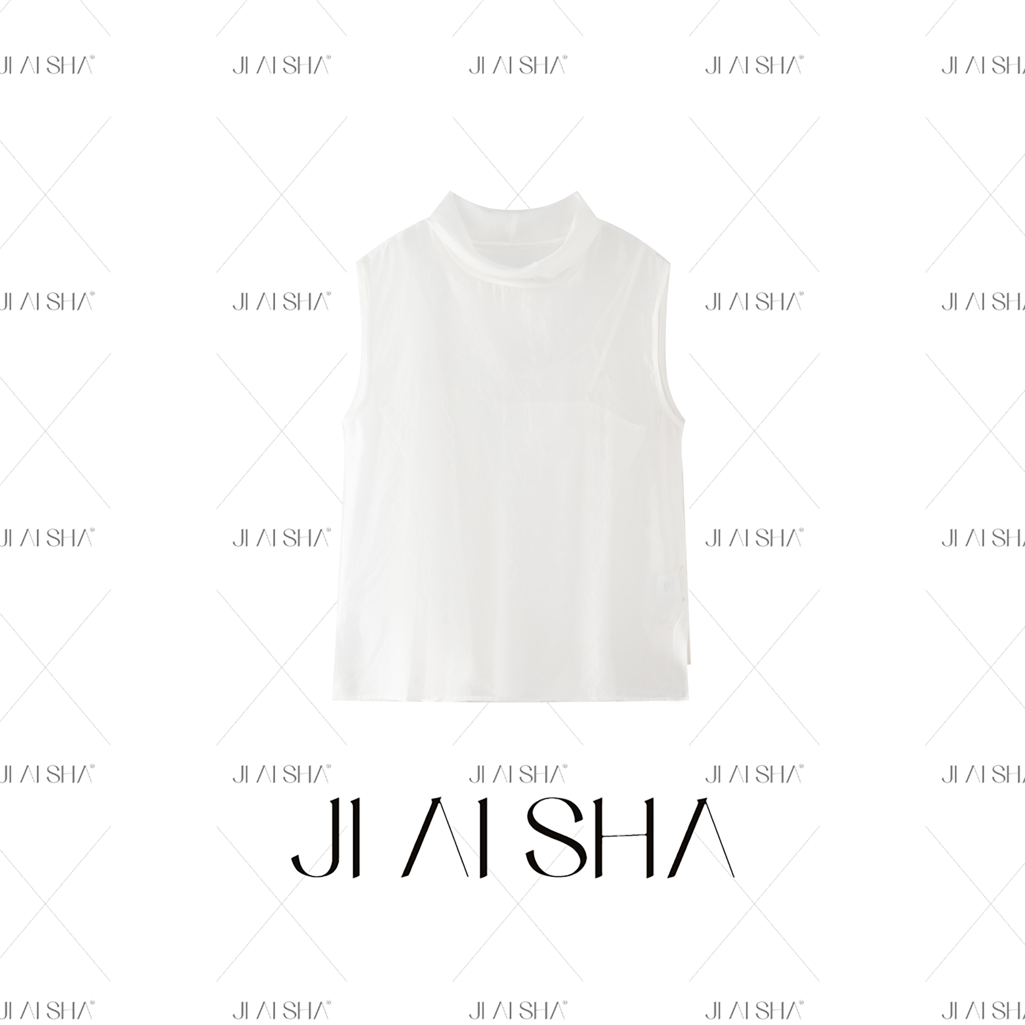 JAS 万万 夏季新款设计感围巾领无袖吊带两件套 JW252JHX607