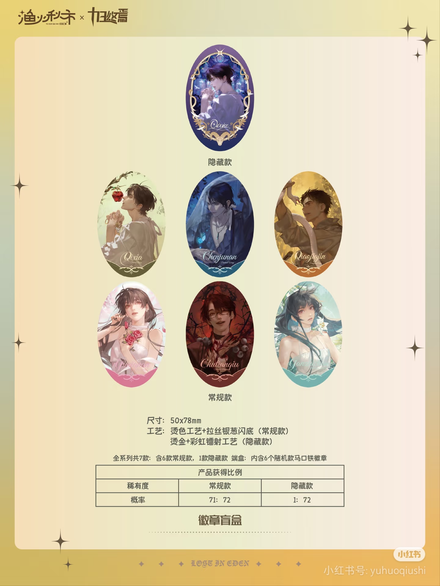 沉沦伊甸园十日终焉沉沦伊甸园吧唧徽章盲盒盲袋